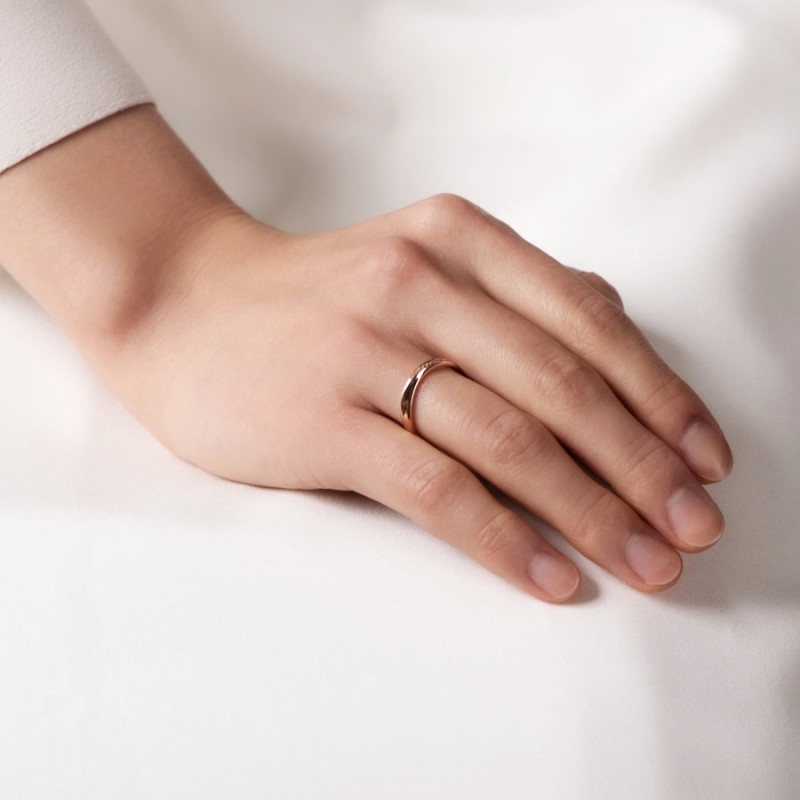 Infinity II MG wedding ring Set (M&S) 14k Red gold Diamond