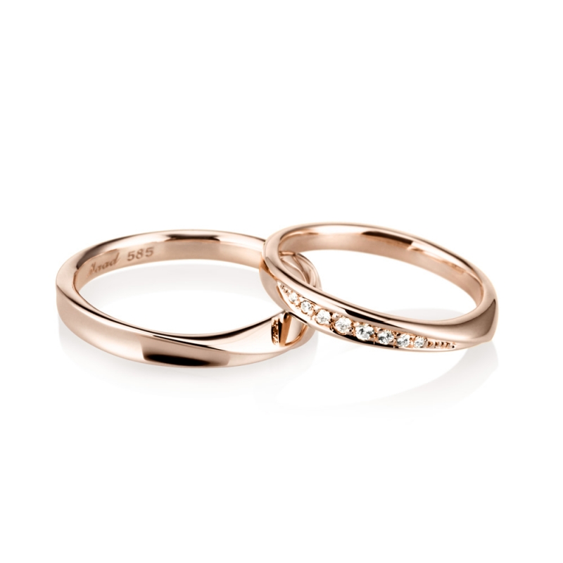 Infinity I wedding ring Set (S&SS) 14k Red gold