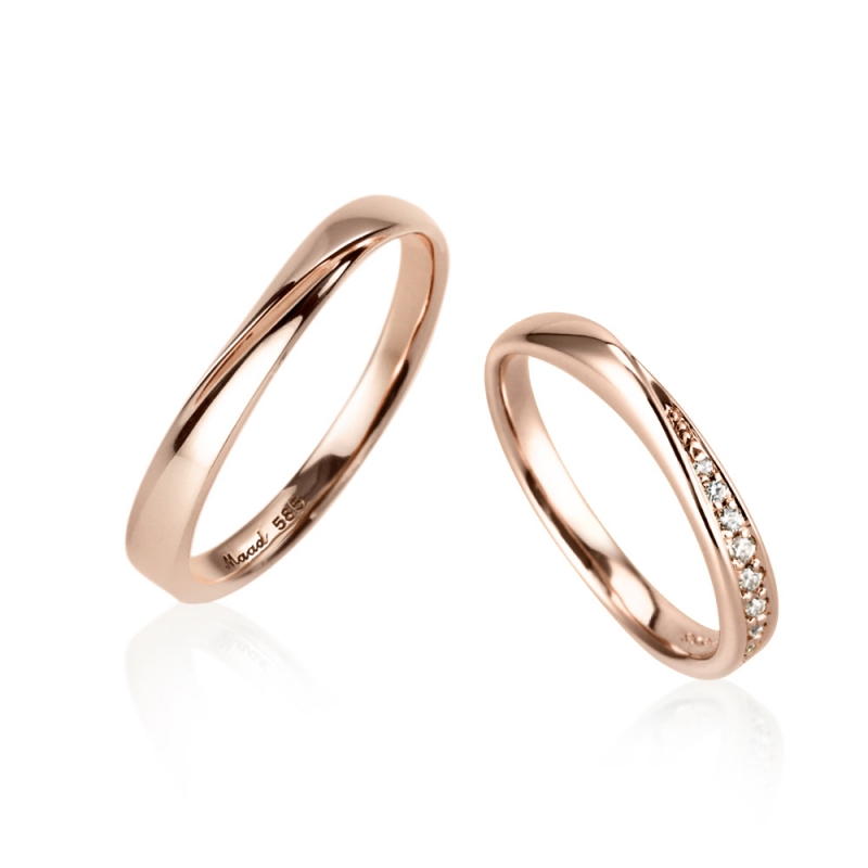 Infinity I wedding ring Set (S&SS) 14k Red gold