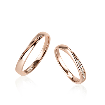 Infinity I wedding ring Set (S&SS) 14k Red gold