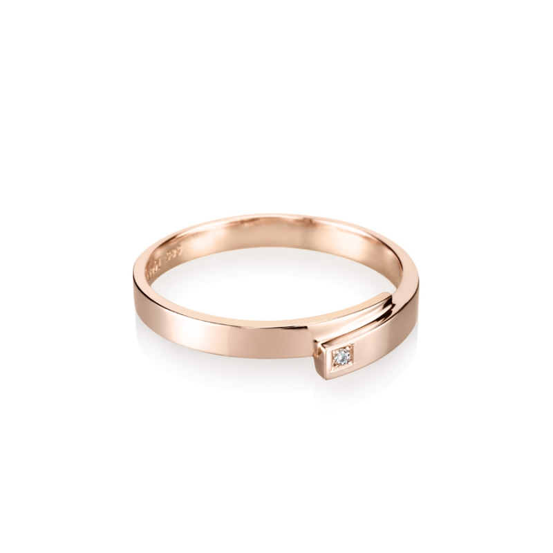 Covering MG ring (M) 14k Red gold Diamond