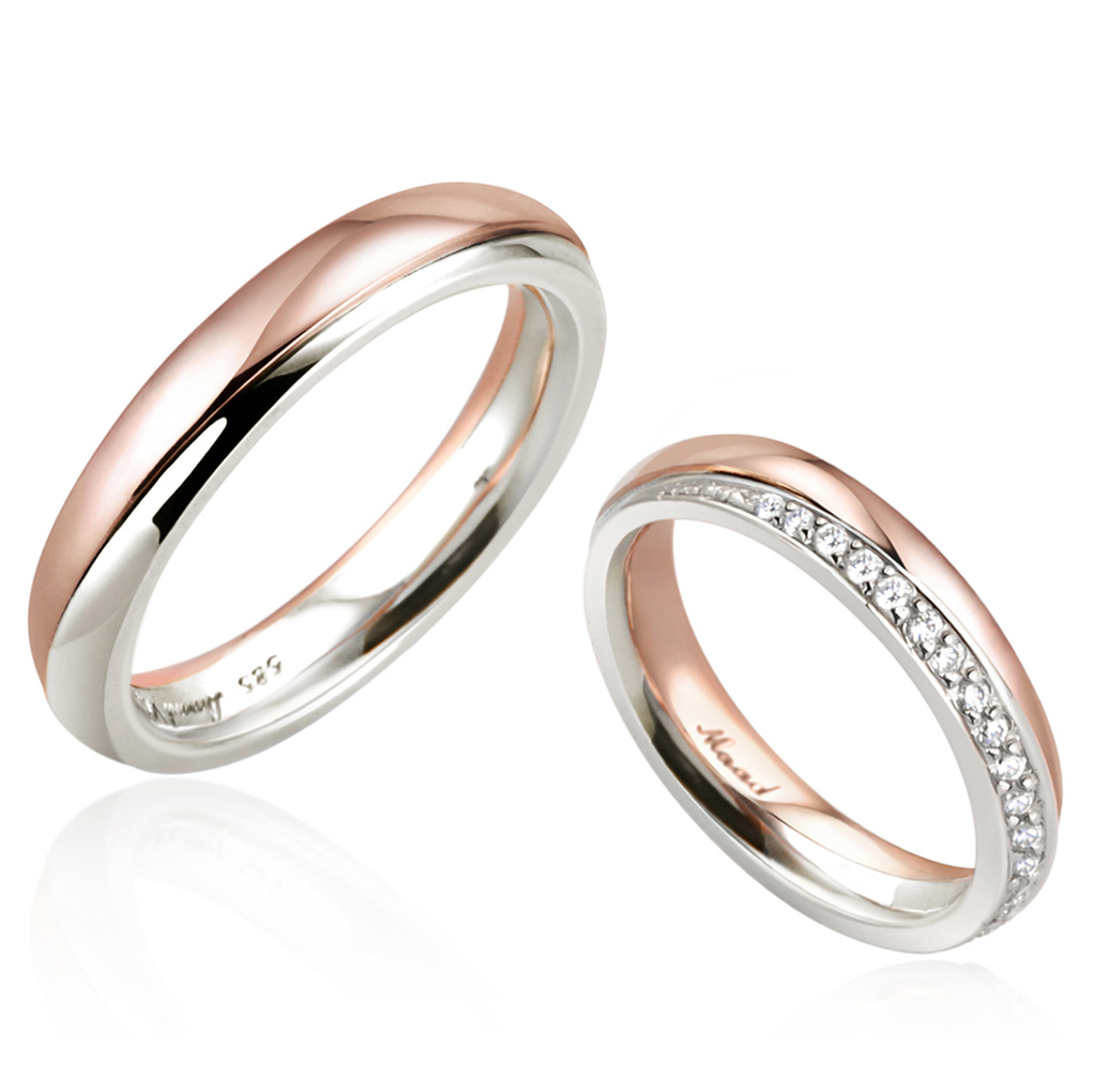 도반 MG 커플링 (대+소) 14k combi, CZ & flat