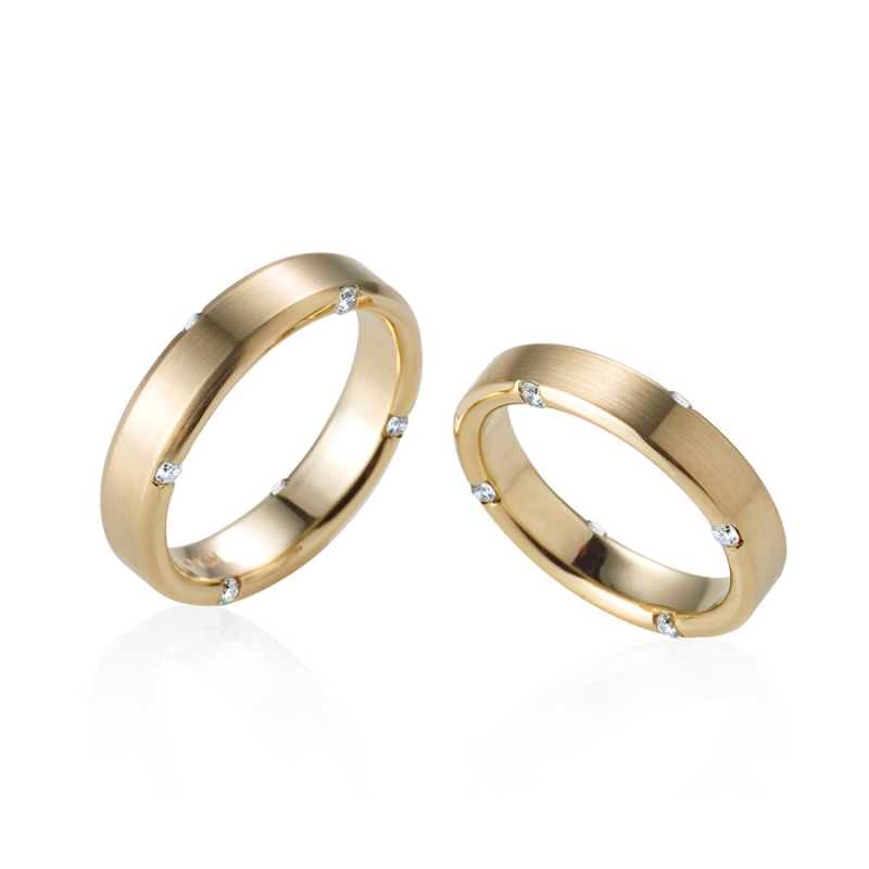 Guidance wedding ring Set (L&S) 14k gold CZ