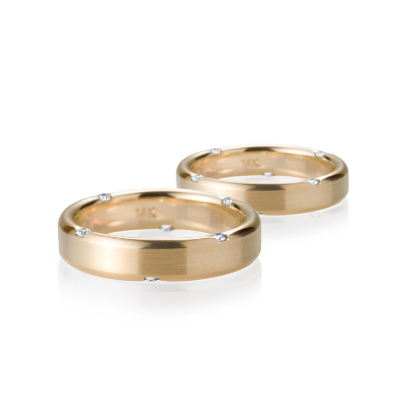 Guidance wedding ring Set (L&S) 14k gold CZ