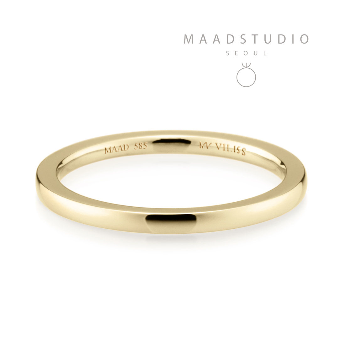 MR-VII Square band ring 1.5mm 14k gold