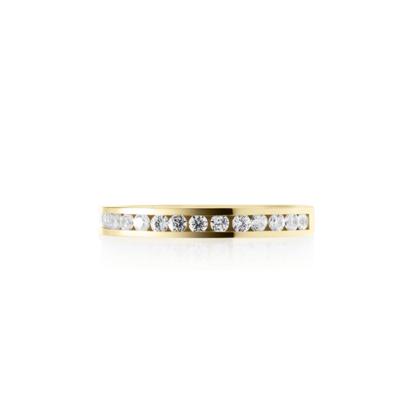 Princess wedding band ring (M) 14k gold CZ