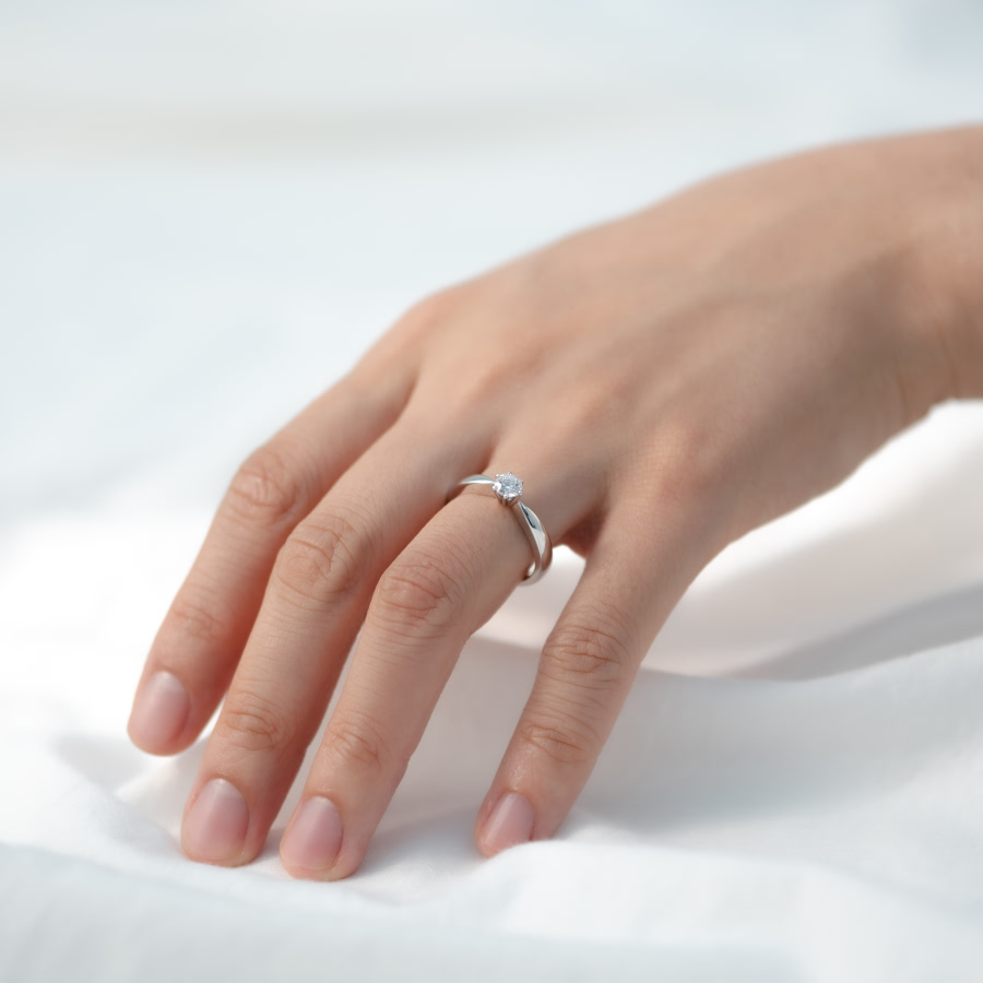 다이아나 반지 14k 화이트골드 0.5ct