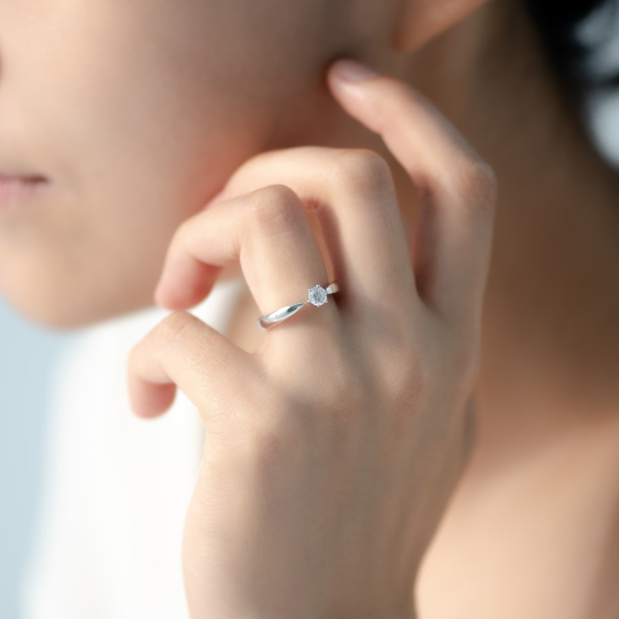 다이아나 반지 14k 화이트골드 0.5ct