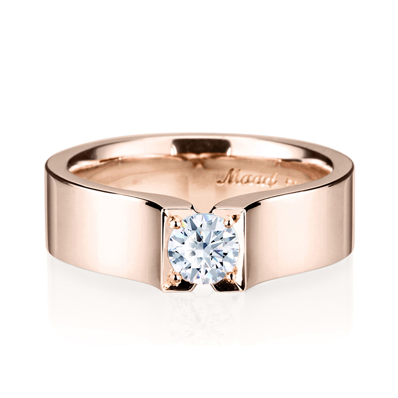 스퀘어드롭 반지 (대) 14k 레드골드 0.34ct