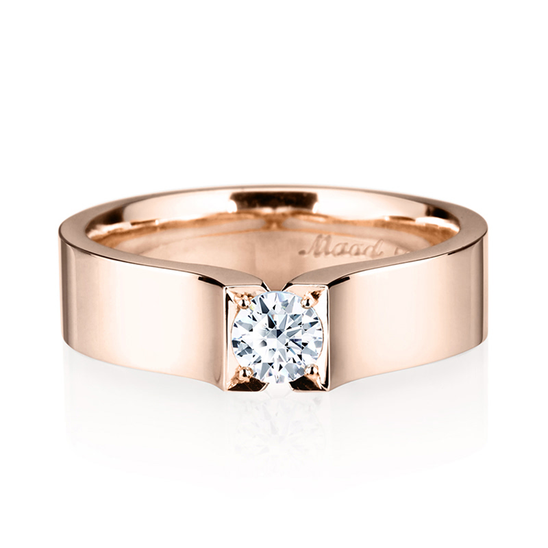 스퀘어드롭 반지 (중) 14k 레드골드 0.2ct