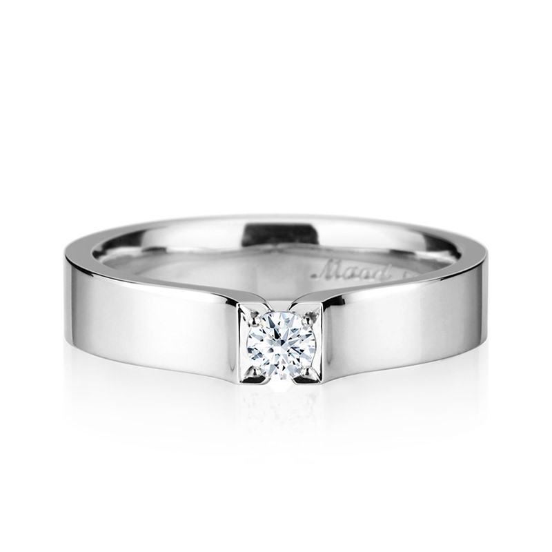 스퀘어드롭 반지 (소) 14k 화이트골드 0.1ct