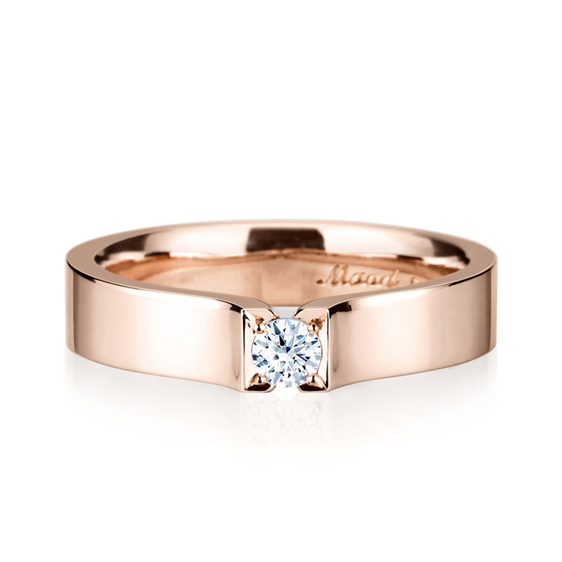 스퀘어드롭 반지 (소) 14k 레드골드 0.1ct