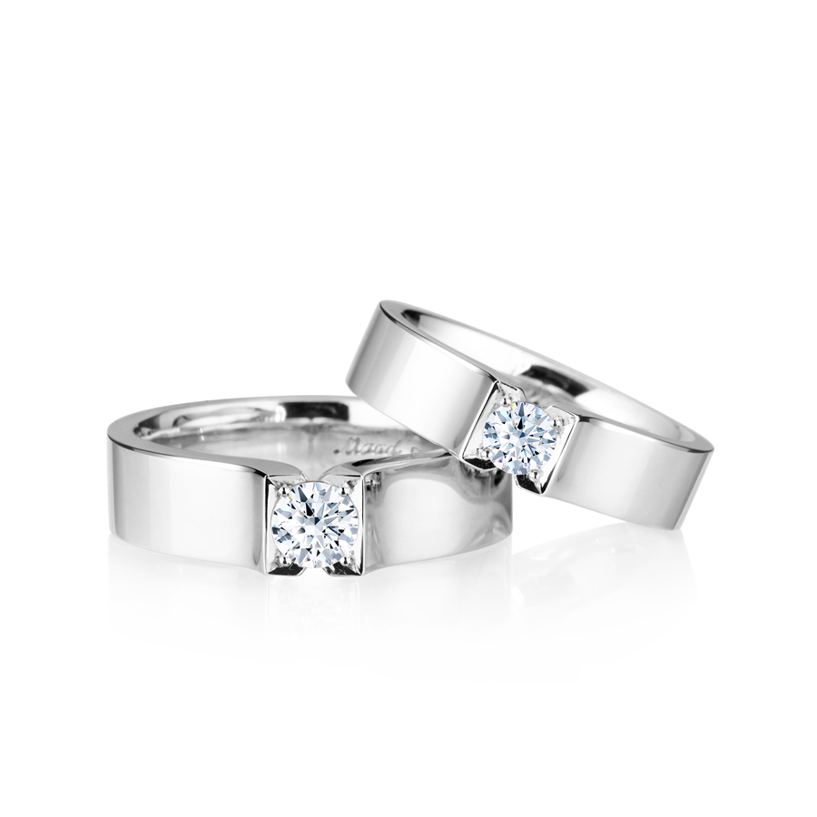 스퀘어드롭 커플링 (대+중) Silver_925 0.34ct & 0.2ct