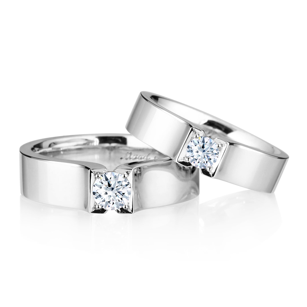 스퀘어드롭 커플링 (대+중) Silver_925 0.34ct & 0.2ct