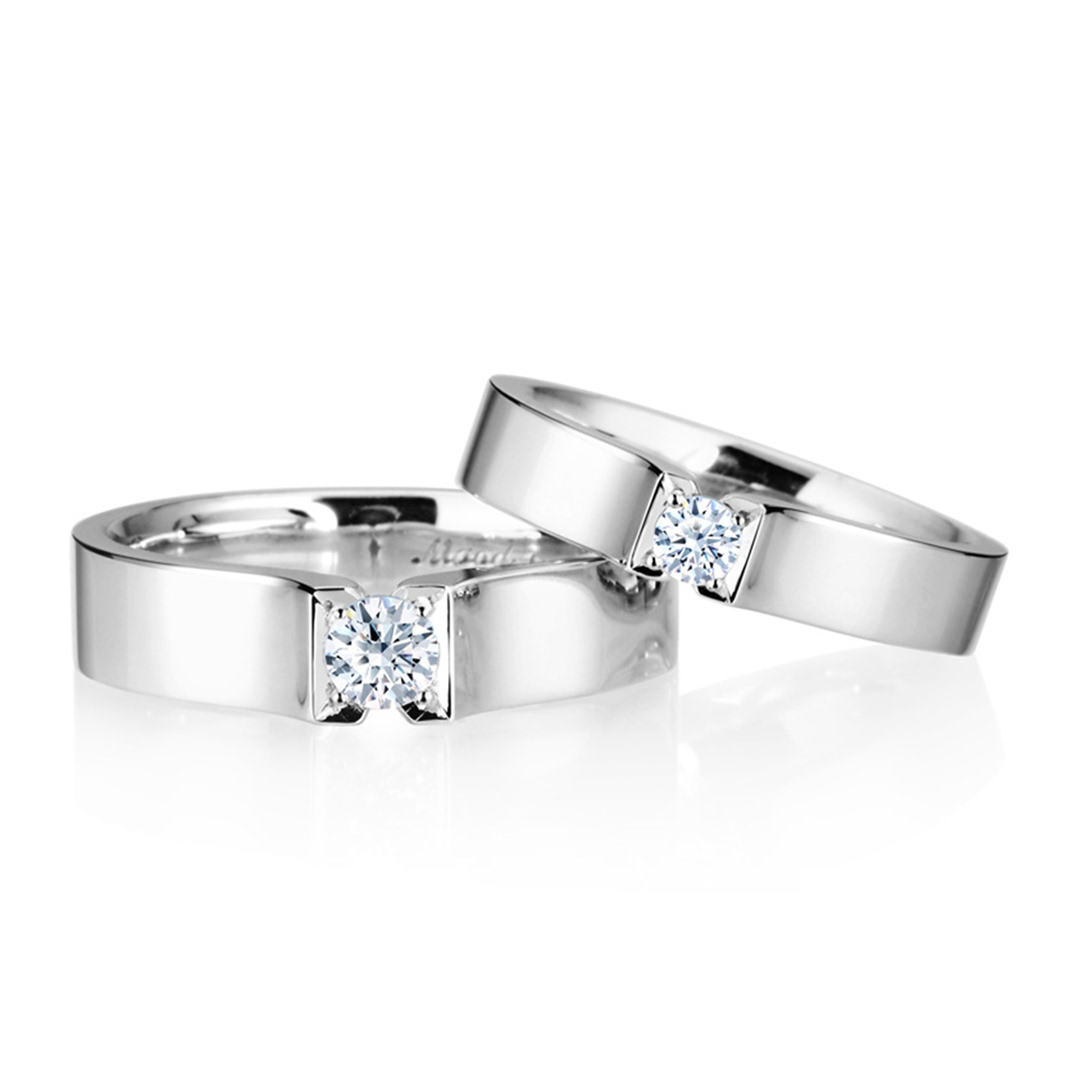 스퀘어드롭 커플링 (중+소) Silver_925 0.2ct & 0.1ct
