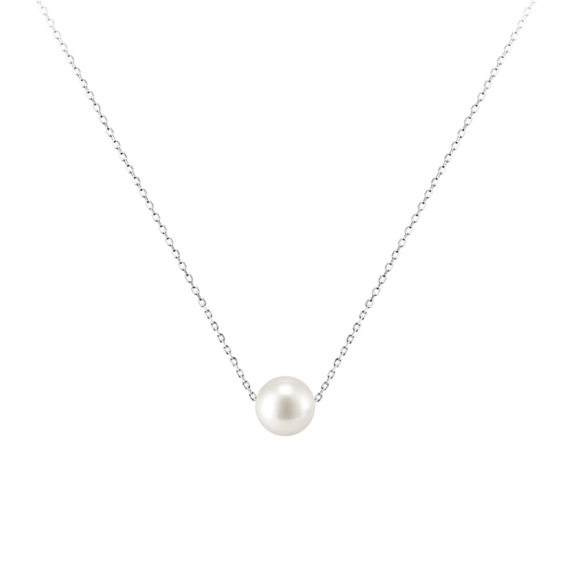 Sphere pearl pendant 14k White gold