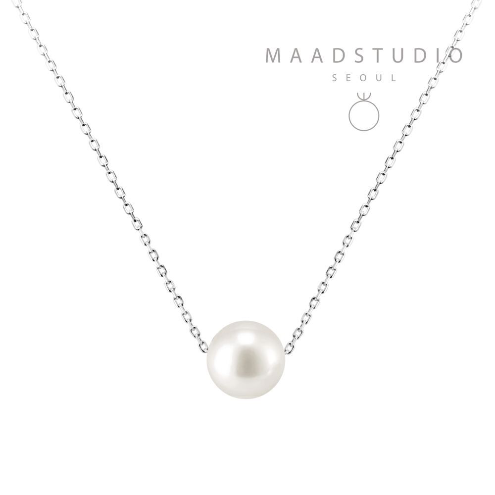 Sphere pearl pendant 14k White gold