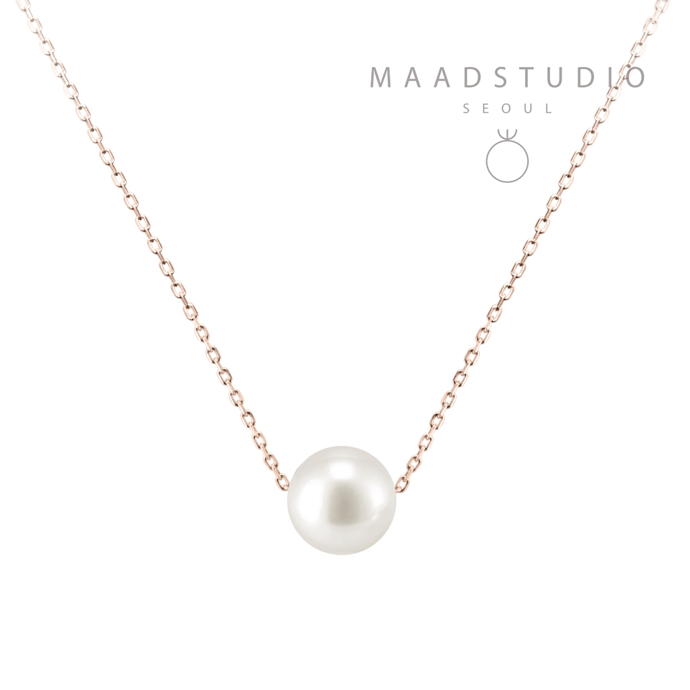 Sphere pearl pendant 14k Red gold