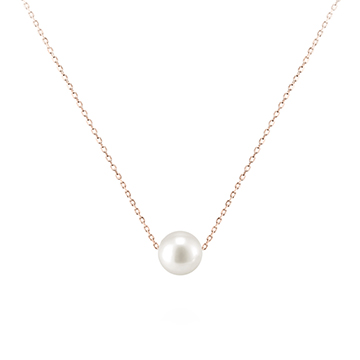 Sphere pearl pendant 14k Red gold