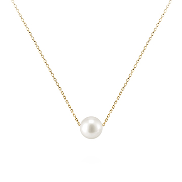 Sphere pearl pendant 14k gold