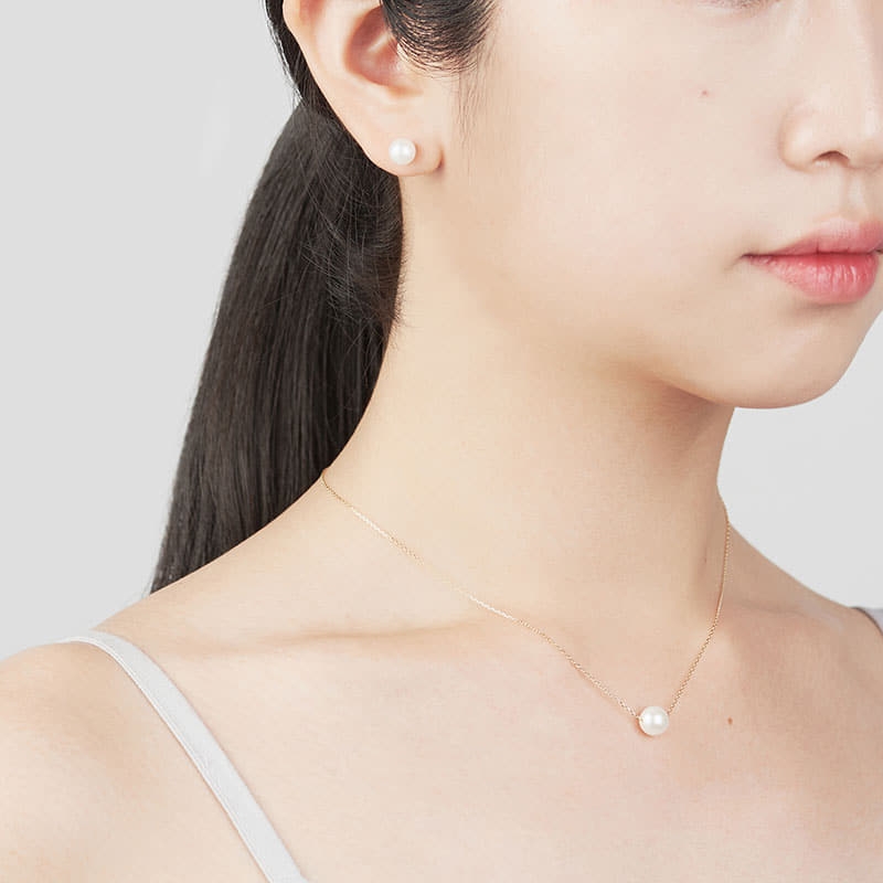 Sphere Pearl earring (S) 14k gold