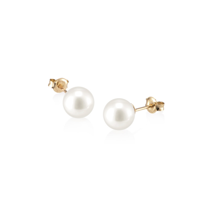 Sphere Pearl earring (M) 14k gold
