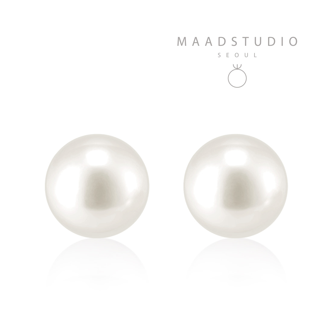 Sphere Pearl earring (M) 14k gold