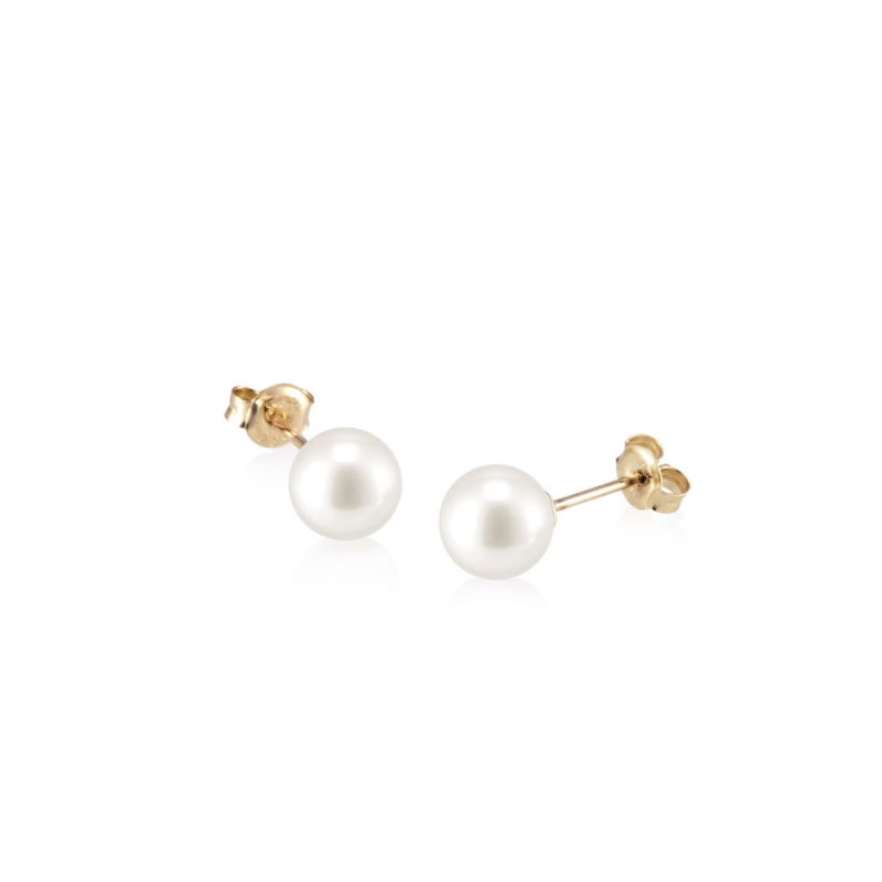 Sphere pearl pendant & earring Set 14k White gold