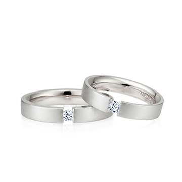 게르만헤로스 텐션밴드 커플링 (4mm+4mm) 14k 화이트골드 0.1ct hairline
