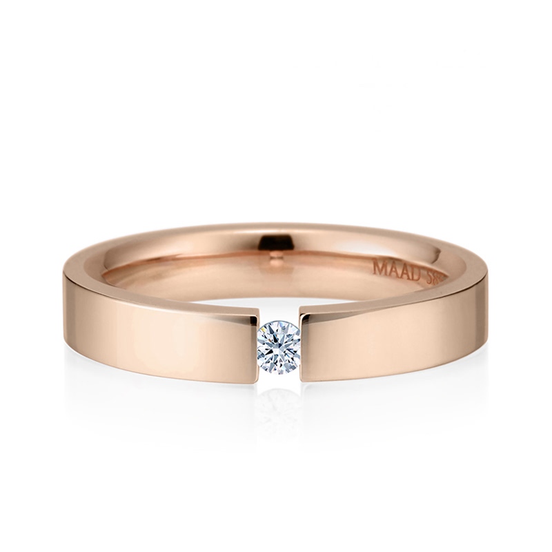 게르만헤로스 텐션밴드링 (4mm) 14k 레드골드 0.1ct