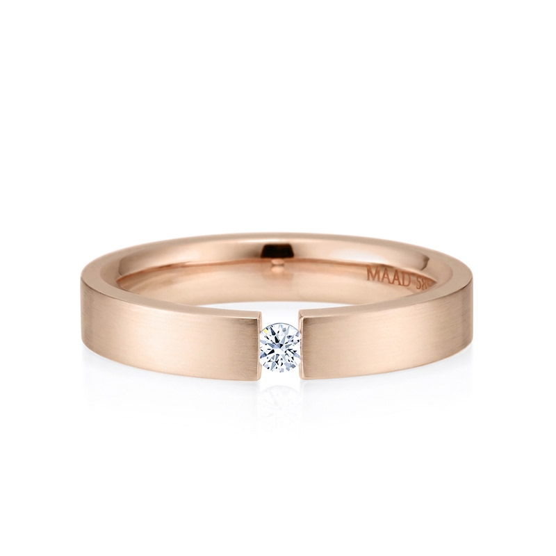 게르만헤로스 텐션밴드링 (4mm) 14k 레드골드 0.1ct hairline