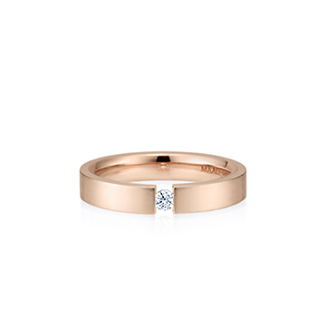 게르만헤로스 텐션밴드링 (4mm) 14k 레드골드 0.1ct hairline