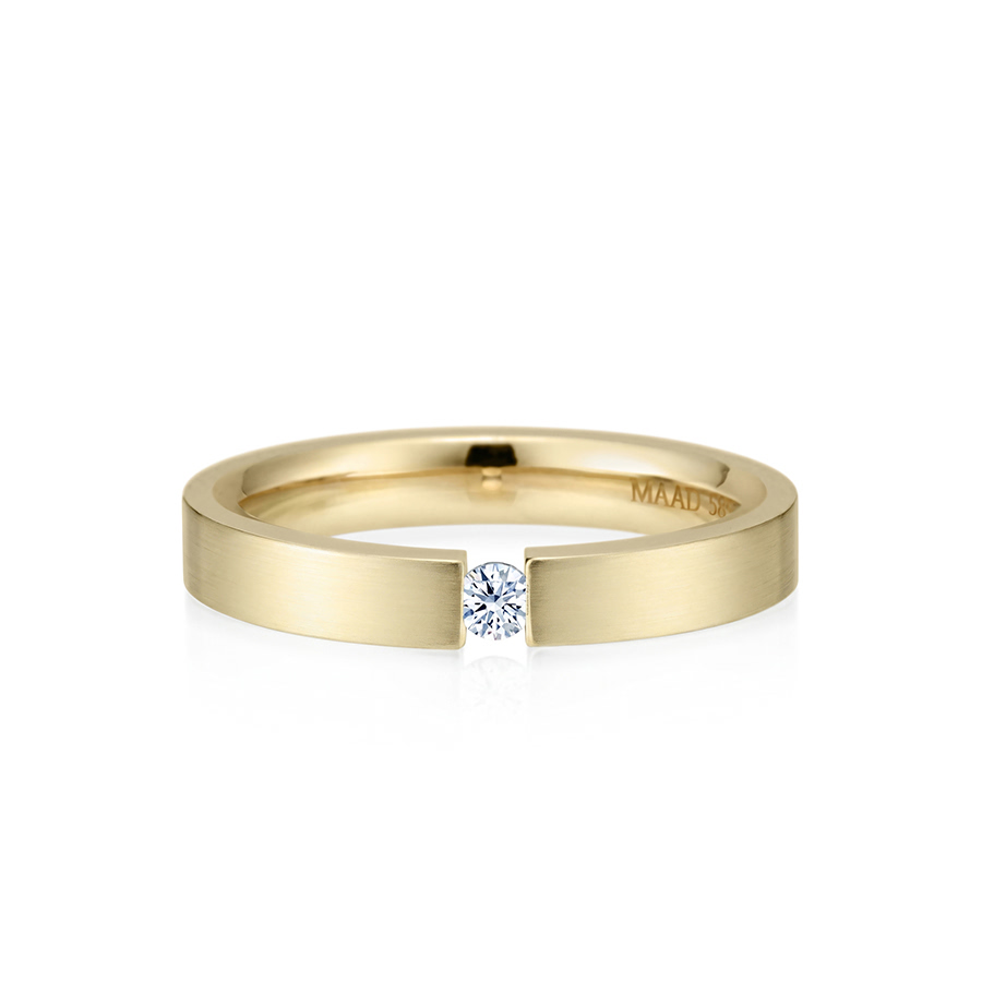 게르만헤로스 텐션밴드링 (3mm) 14k 0.07ct hairline