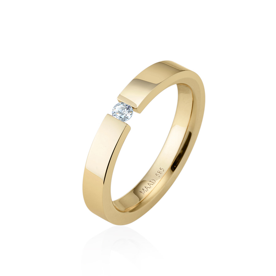 게르만헤로스 텐션밴드링 (3mm) 14k 0.07ct