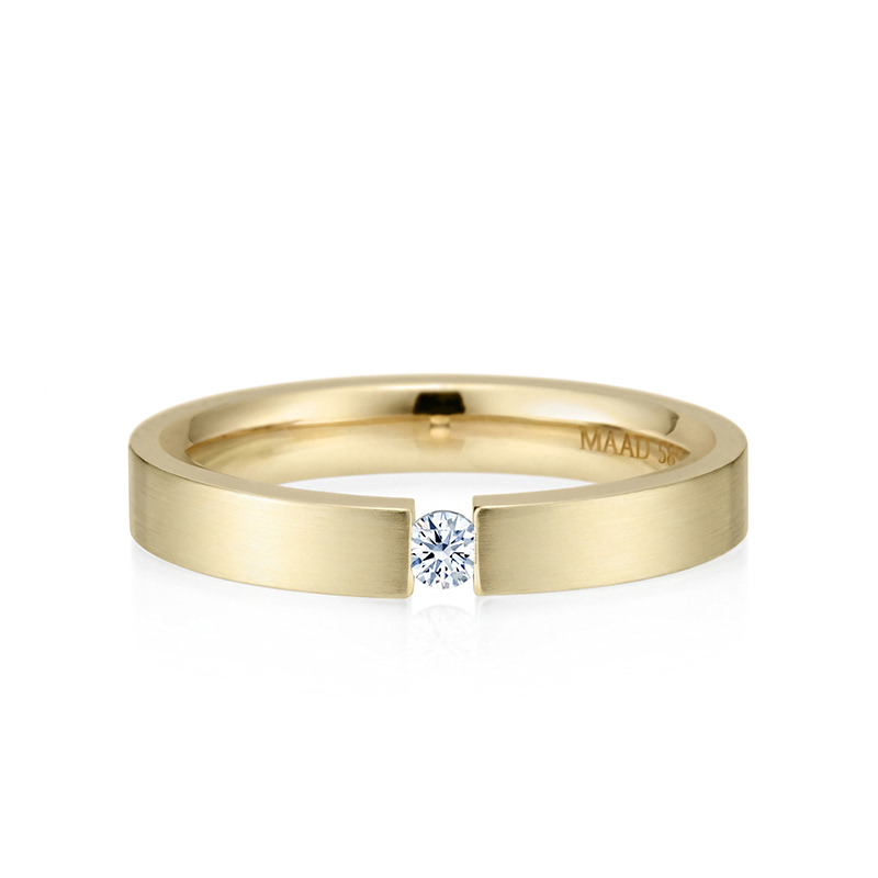 게르만헤로스 텐션밴드링 (3mm) 14k 0.07ct hairline