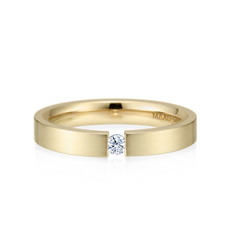 게르만헤로스 텐션밴드링 (3mm) 14k 0.07ct hairline
