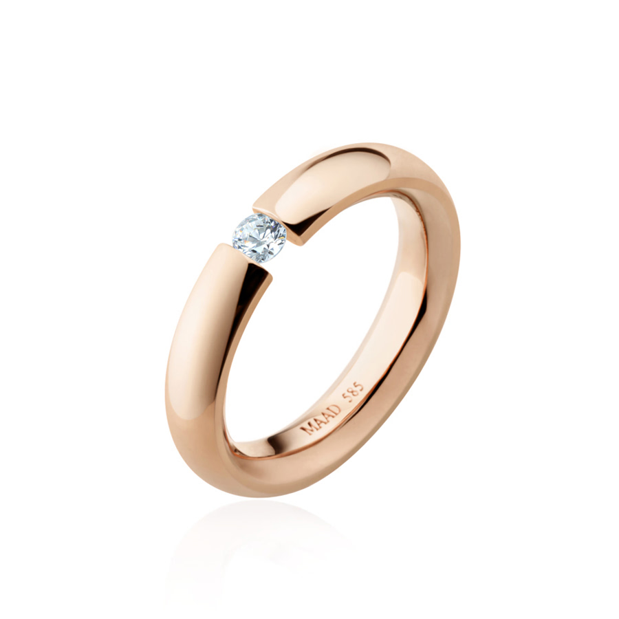 잉글리쉬헤로스 텐션밴드링 (4mm) 14k 레드골드 0.1ct