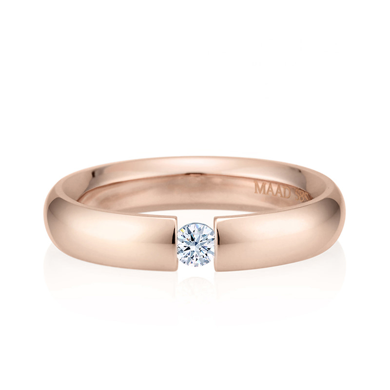 잉글리쉬헤로스 텐션밴드링 (4mm) 14k 레드골드 0.1ct