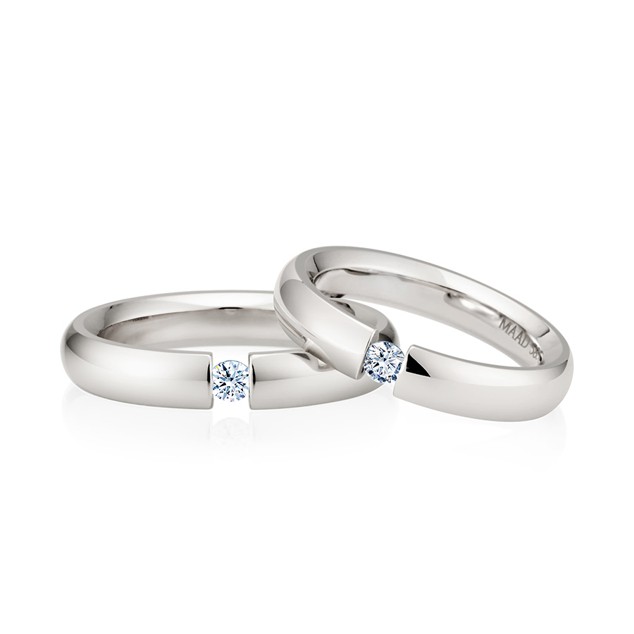 잉글리쉬헤로스 텐션밴드 커플링 (4mm+4mm) 14k 화이트골드 0.1ct