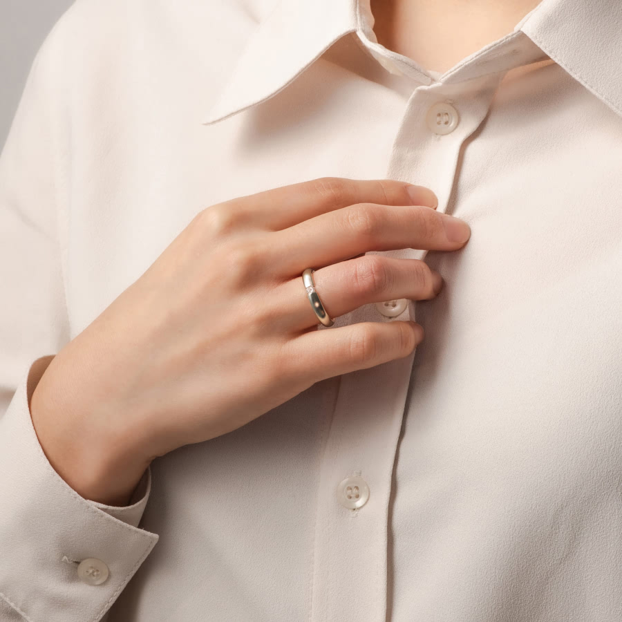 잉글리쉬헤로스 텐션밴드 커플링 (4mm+4mm) 14k 화이트골드 0.1ct