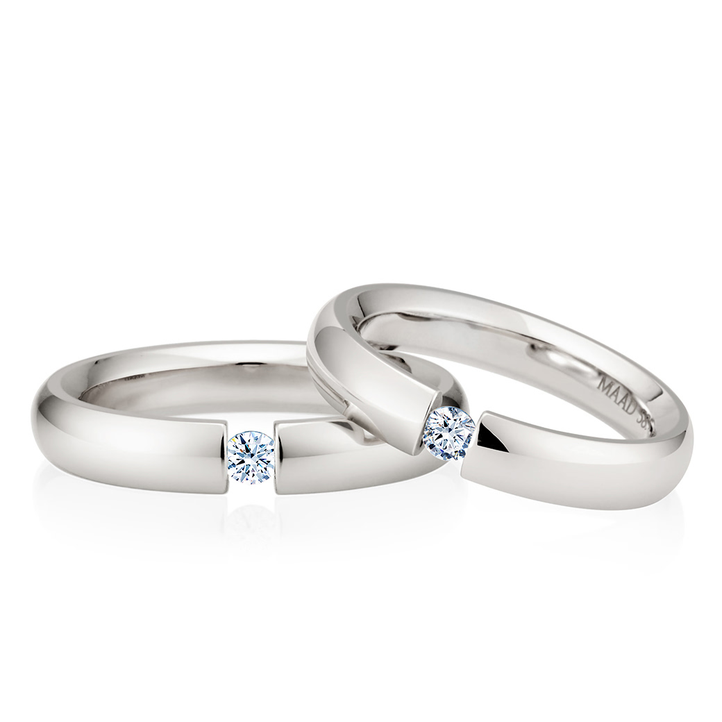 잉글리쉬헤로스 텐션밴드 커플링 (4mm+4mm) 14k 화이트골드 0.1ct