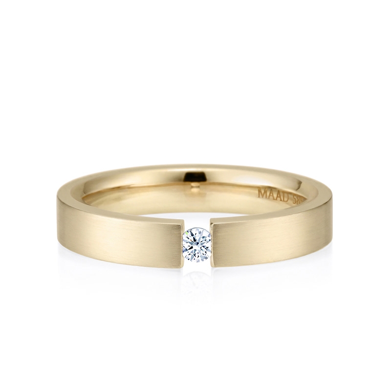 게르만헤로스 텐션밴드링 (4mm) 14k 0.1ct hairline