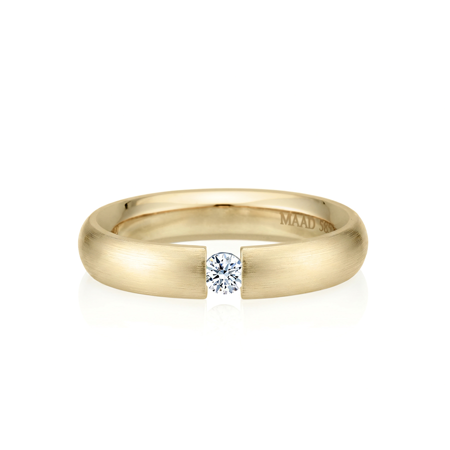 잉글리쉬헤로스 텐션밴드링 (4mm) 14k 0.1ct hairline
