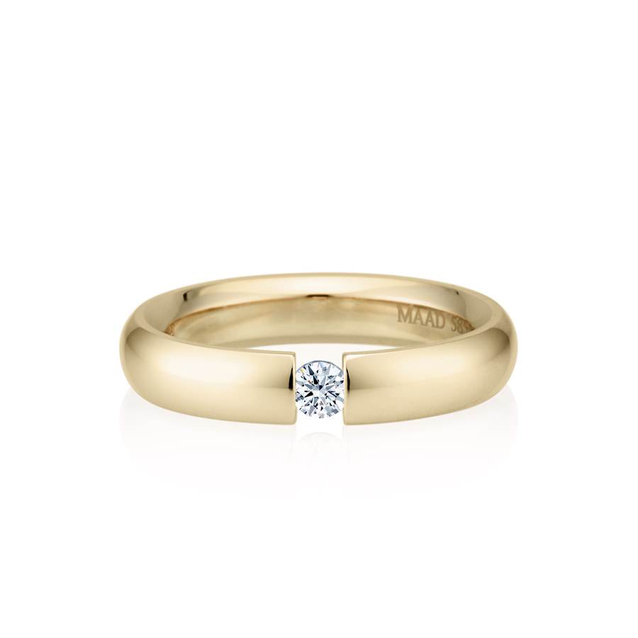 잉글리쉬헤로스 텐션밴드링 (4mm) 14k 0.1ct