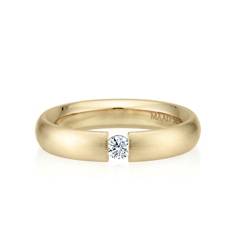 잉글리쉬헤로스 텐션밴드링 (4mm) 14k 0.1ct hairline
