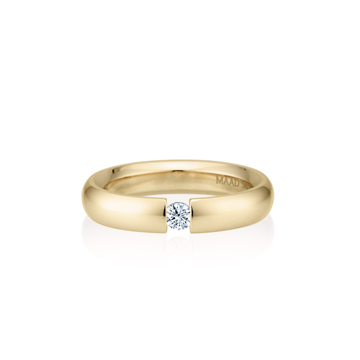 English heros Tension wedding band ring (4mm) 14k gold CZ 0.1ct