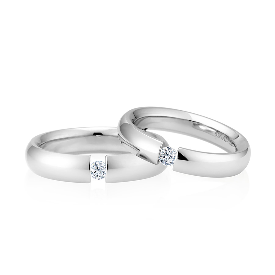 잉글리쉬헤로스 텐션밴드 커플링 (5mm+4mm) 14k 화이트골드 0.1ct