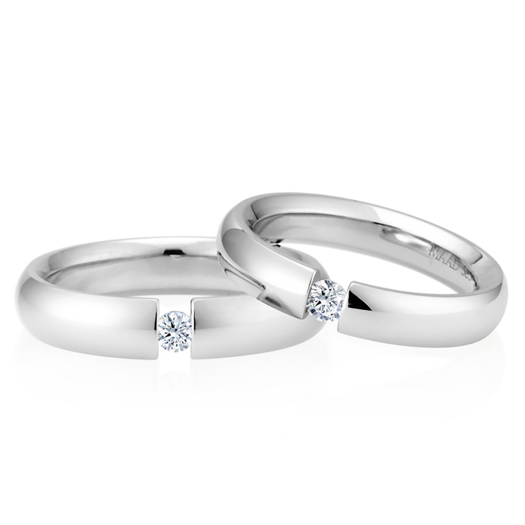 잉글리쉬헤로스 텐션밴드 커플링 (5mm+4mm) 14k 화이트골드 0.1ct