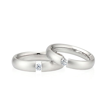 잉글리쉬헤로스 텐션밴드 커플링 (5mm+4mm) 14k 화이트골드 0.1ct hairline