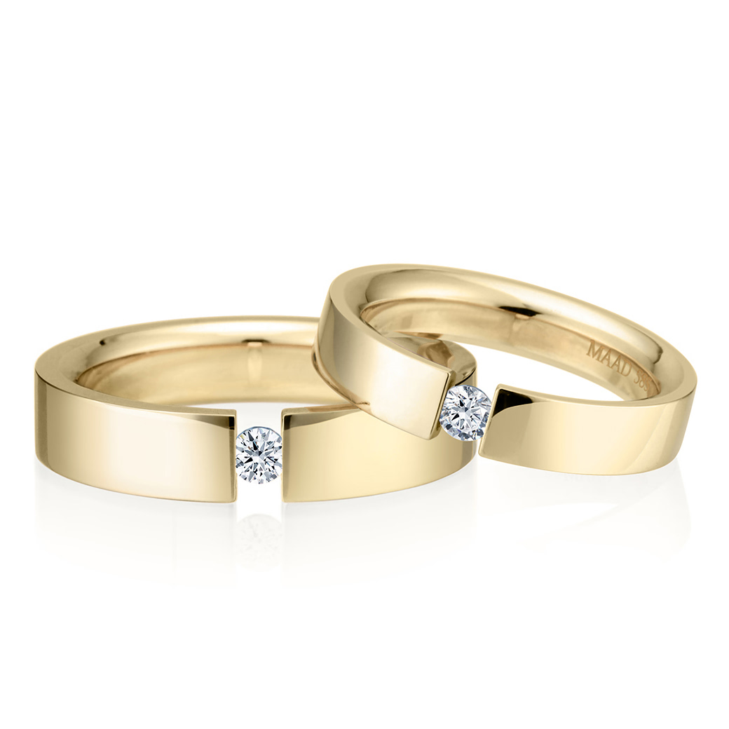게르만헤로스 텐션밴드 커플링 (5mm+4mm) 14k 0.1ct